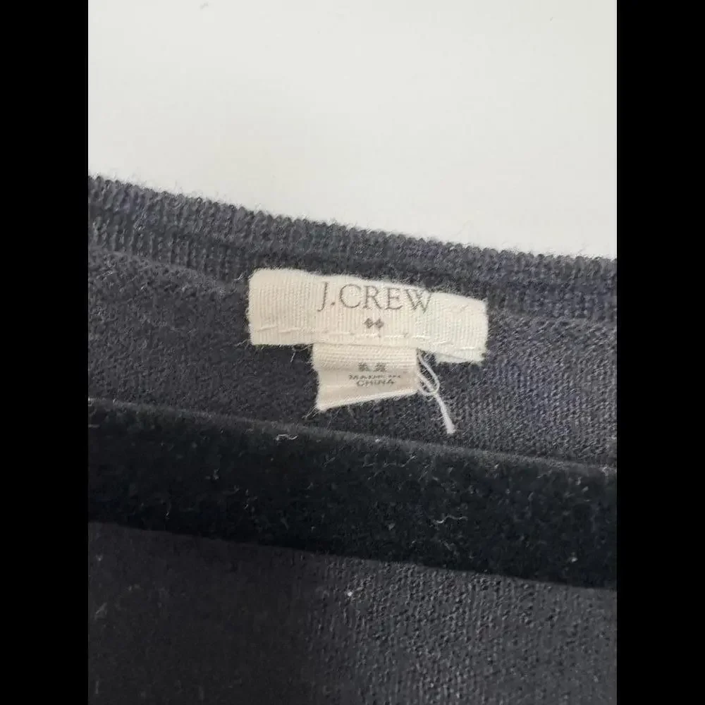 J.Crew Black Loose Fit Wool Blend short sleeve sweater size Medium
